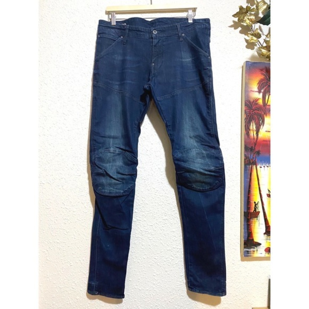 G-Star Raw 5620 3D Super Slim Jeans Mens 36x34 Dark Wash Elwood Indigo Denim